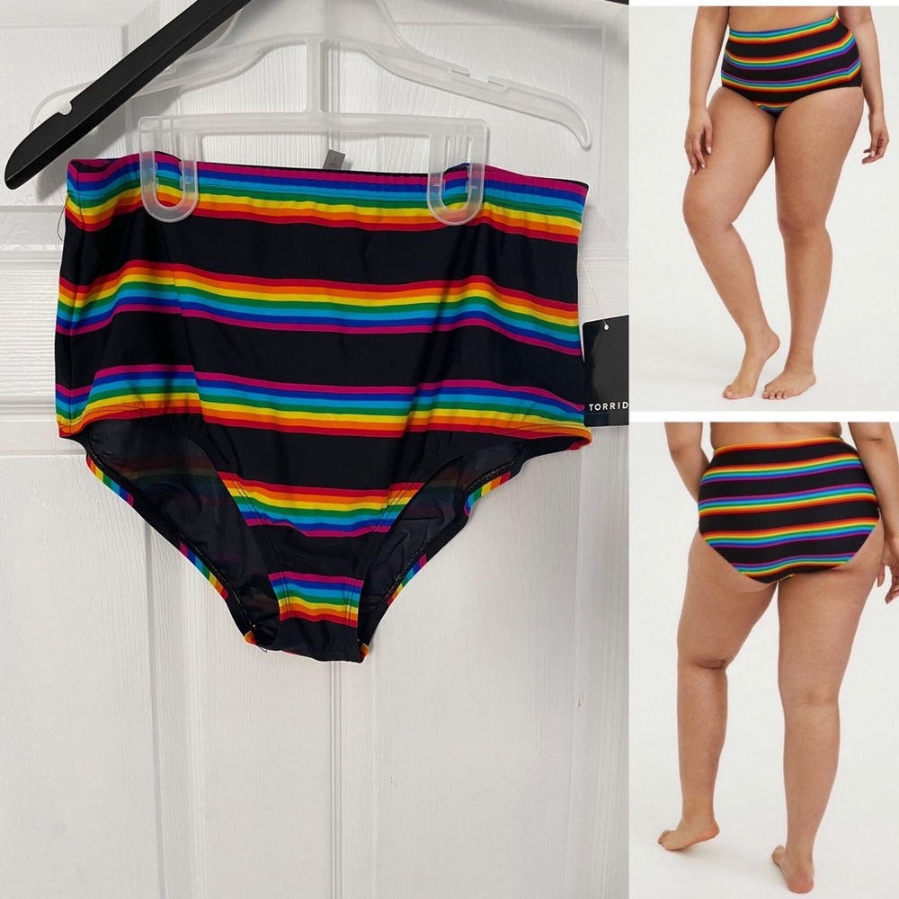 Torrid Rainbow Swim Bottoms